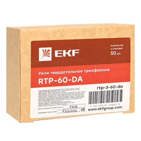Реле твердотельное трехфазное RTP-60-DA EKF PROxima