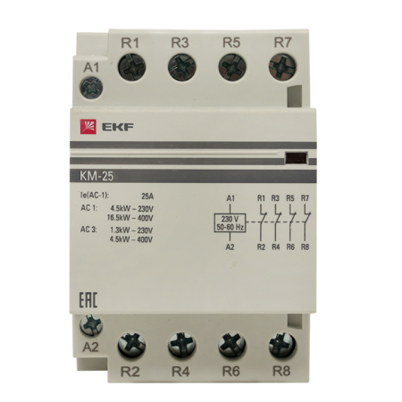 Контактор модульный КМ 25А 4NC (3 мод.) EKF PROxima