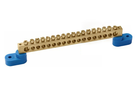 Шина N "ноль" на двух угловых изол ШНИ-8х12-18-У2-С IEK