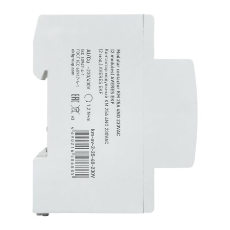 Контактор модульный КМ 25А 4NO 230VAC (2 мод.) AVERES EKF