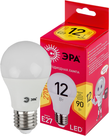 LED A60-12W-827-E27 R ЭРА (диод, груша, 12Вт, тепл, E27)