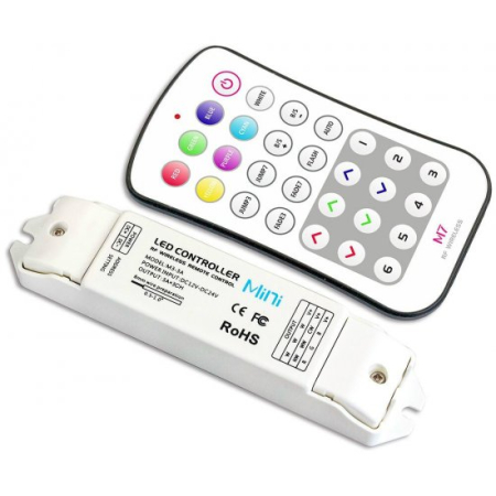 RGB контроллер для светодиодной ленты Varton 12-24 V IP20 135x30x20 мм c пультом, радиус 45 м (LTECH)