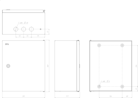 SHMPg-03_IP54_SIMPLE  ЭРА SIMPLE ЩМПг-03 IP54 (360x300x175)