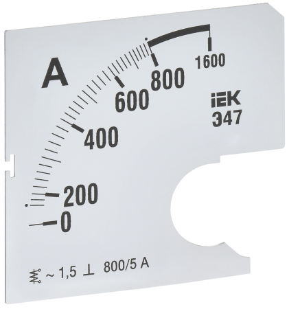 Шкала смен. для амперметра Э47 800/5А-1,5 72х72мм IEK