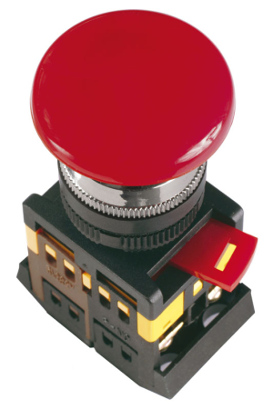 Кнопка AEAL-22 "Грибок"с фиксацией красный d22мм 240В 1з+1р IEK