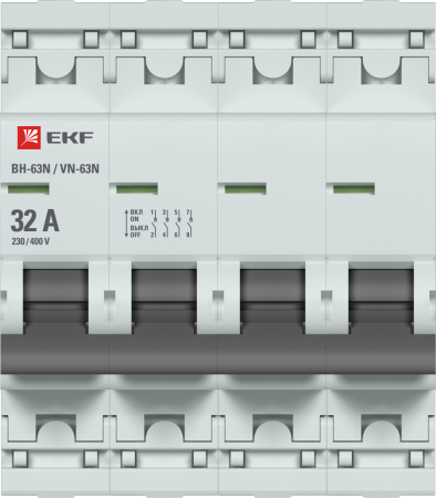 Выключатель нагрузки 4P 32А ВН-63N EKF PROxima