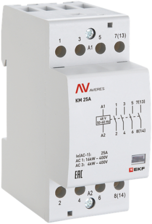 Контактор модульный КМ 25А 4NC 48VAC (2 мод.) AVERES EKF