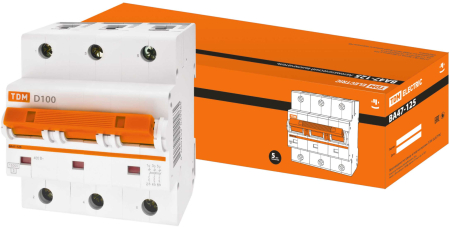 Авт. выкл. ВА47-125 3Р 100А 15кА х-ка D TDM