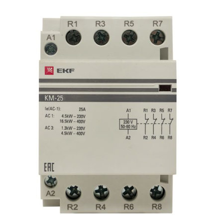 Контактор модульный КМ 25А 4NC (3 мод.) EKF PROxima
