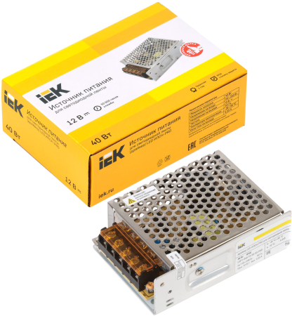Драйвер LED ИПСН-PRO 40Вт 12 В блок - клеммы  IP20 IEK