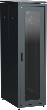 ITK LINEA N 42U 800х1000мм стекл. пер. дв. задн. метал. чер.