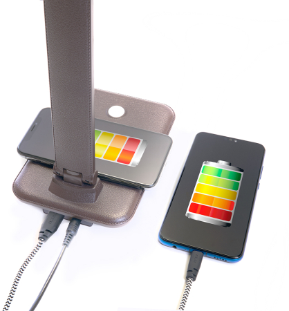 Настольный светодиодный светильник Feron DE1728  25W, 3000-6000К, 100-240V, коричневый