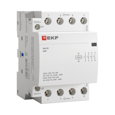 Контактор модульный КМ 25А 4NО (3 мод.) EKF PROxima