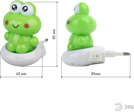 ЭРА ночник NN-608-SW-GR зеленый