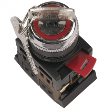 Переключатель АKS-22 черный с ключ. 2 полож. I-O 1з+1р IEK