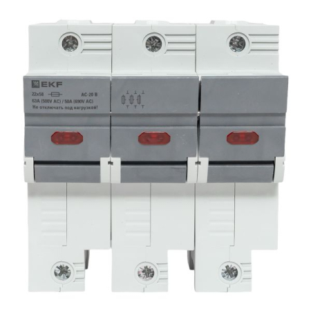 Предохранитель-разъединитель DF 22х58 3Р (тип ПВЦ)  EKF