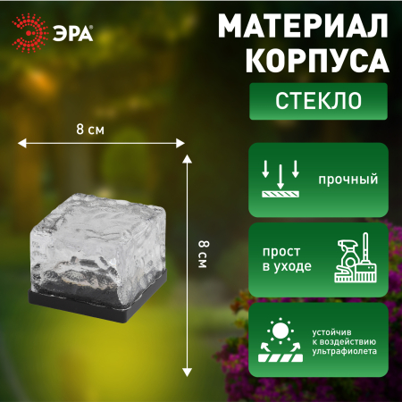 ERASF024-20 ЭРА Садовый светильник Камень на солнечной батарее (24/960)