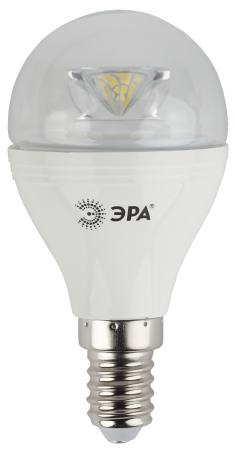 Лампа светодиодная Эра LED P45-7W-840-E14-Clear (диод,шар,7Вт,нейтр,E14)