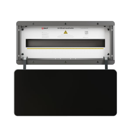 Корпус ArtShell Aesthetic встраиваемый силовой 24 модуля, чёрная дверь из закаленного стекла EKF