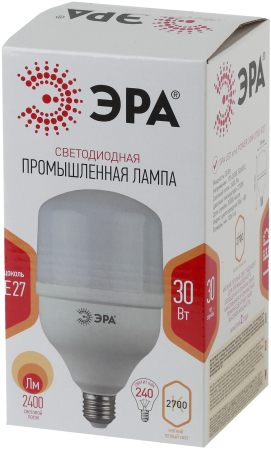 Лампы СВЕТОДИОДНЫЕ POWER LED POWER T100-30W-2700-E27  ЭРА (диод, колокол, 30Вт, тепл, E27)