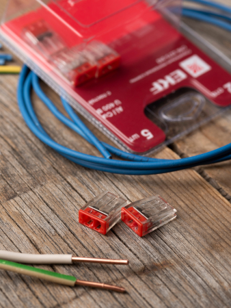 Строительно-монтажная клемма СМК 2273-242 (с пастой) 2 отверстия 0,5-2.5 мм2 блистер (5шт.) EKF PROxima