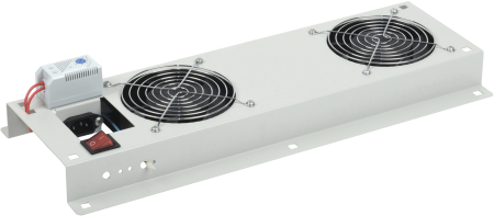 ITK Вентиляторная панель с выключателем и термостатом 2 модуля серая