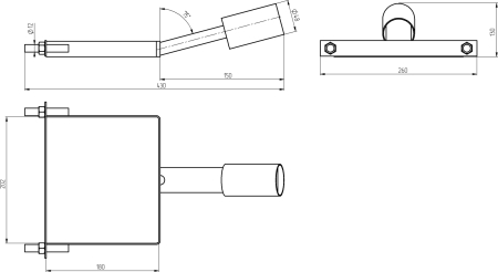SPP-AC6-0-150-048 ЭРА Кронштейн на столб 430*260*130,   d 48mm (10/200)
