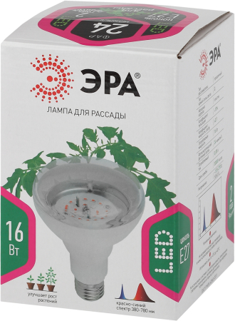 FITO Лампы тип цоколя E27  ЭРА FITO-16W-RB-E27-K