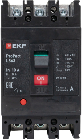 Автоматический выключатель LS63 15кА 3P 10А ProPact EKF