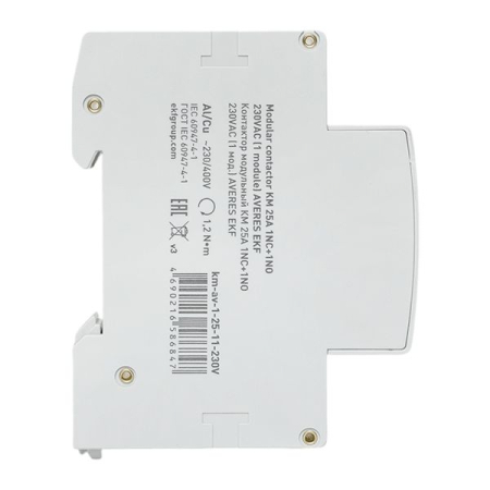 Контактор модульный КМ 25А 1NC+1NO 230VAC (1 мод.) AVERES EKF