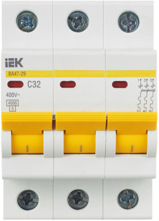 Авт. выкл. ВА47-29 3Р 32А 4,5кА х-ка С IEK