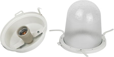 НСП 02-100-001  Светильник ЭРА  НСП 02-100-001 без решетки Желудь сталь / стекло IP54 E27 max 100Вт 170х260 белый