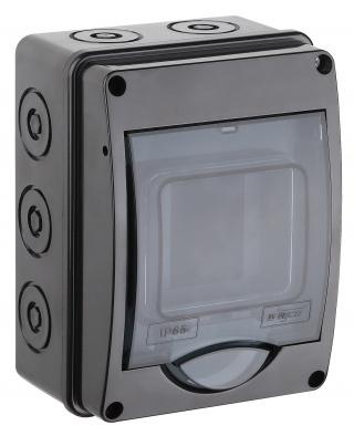 Щиток о/п на 3 мод.с вертик.двер.160х120х91мм черный