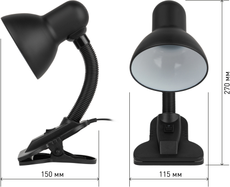 Настольный светильник ЭРА N-102-E27-40W-BK черный матовый