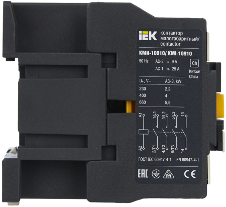 Контактор КМИ-10910 9А 230В/АС3 1НО IEK