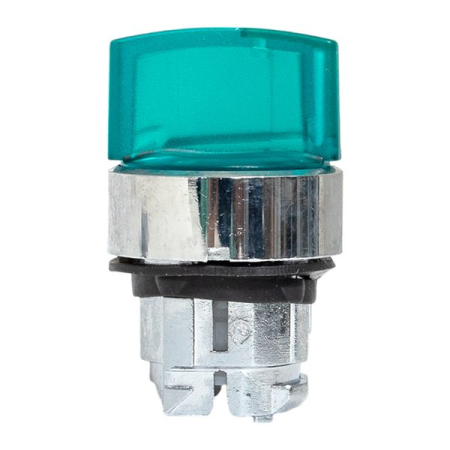 Исполнительный механизм переключателя ХB4 зеленый на 3 положения с фиксацией, с подсветкой с короткой ручкой IP65 EKF