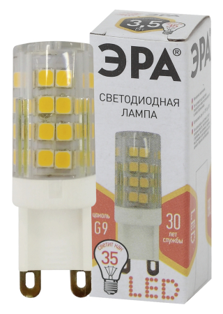 Лампы СВЕТОДИОДНЫЕ СТАНДАРТ LED JCD-3,5W-CER-827-G9  ЭРА (диод, капсула, 3,5Вт, тепл, G9)