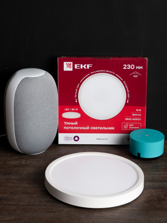 Умный потолочный светильник 230 мм 18W EKF Connect