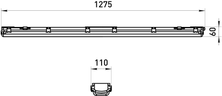 SPP-103-0-002-120  Светильник ЭРА SPP-103-0-002-120 IP65 под 2 светодиодные лампы T8 G13 LED 2x1200 транзитный 10шт в линию
