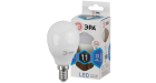 Лампа светодиодная Эра LED P45-11W-840-E14 (диод, шар, 11Вт, нейтр, E14)