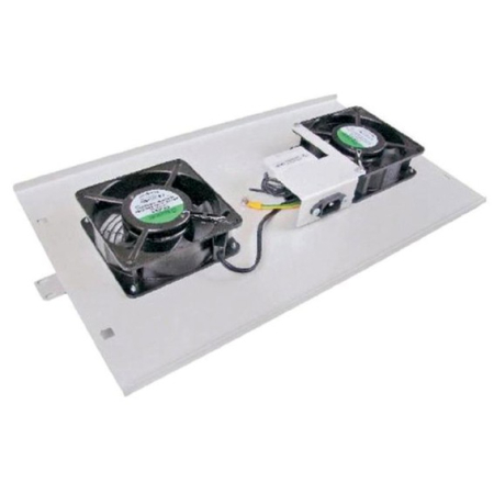 ITK Вентиляторная панель с выключателем и термостатом 2 модуля серая