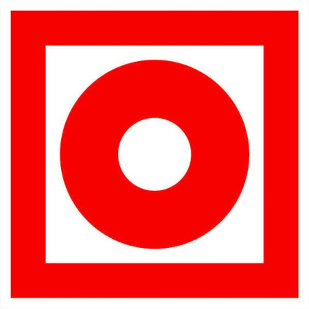 Знак F 10 "Кнопка включения установок (систем) пожарной автоматики" 150х150 мм, пластик ГОСТ Р 12.4.026-2001 EKF