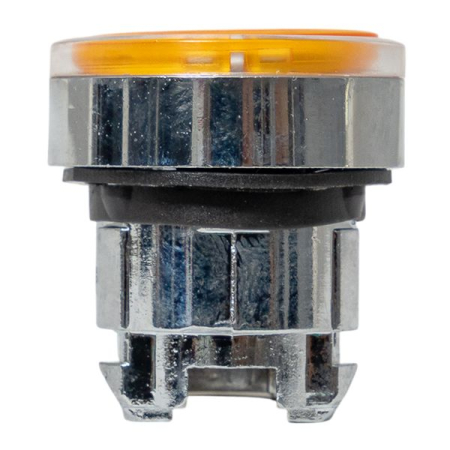 Исполнительный механизм кнопки XB4 желтый плоский возвратный без фиксации, с подсветкой IP65 EKF