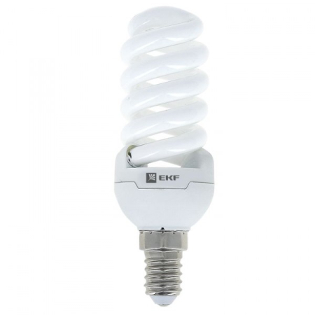 Лампа энергосберегающая FS8-спираль 7W 2700K E14 8000h EKF Simple
