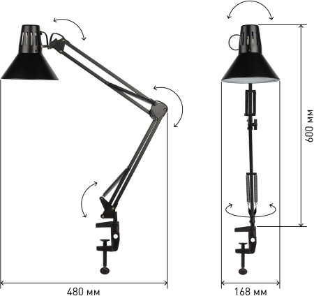 Настольный светильник ЭРА N-121-E27-40W-BK черный