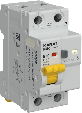 KARAT УЗДП с АВДТ 1P+N B 10А 30мА тип A IEK