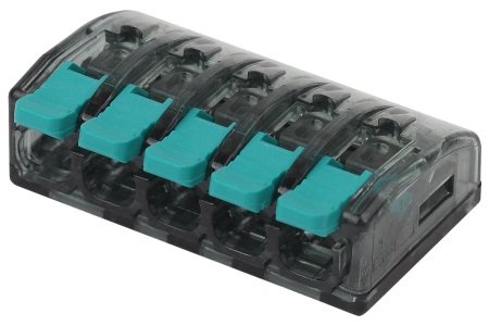 ЭРА NO-224-48 Клемма СМК компактная, серия 415 с рычагом, 5 отверстия, 0,5-4 мм2 (упак. 100 шт.) (10