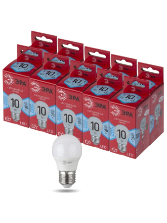 LED P45-10W-840-E27 R ЭРА (диод, шар, 10Вт, нейтр, E27)