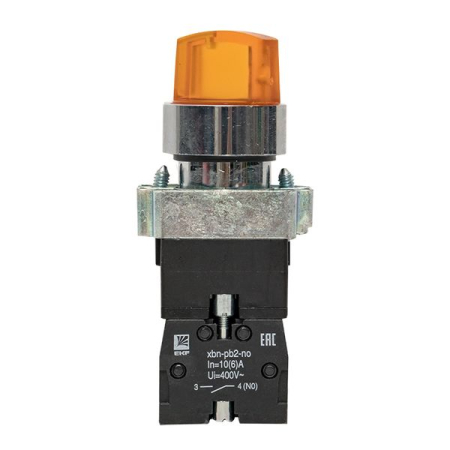 Переключатель BD21 2P c желтой подстветкой 230В NO EKF PROxima