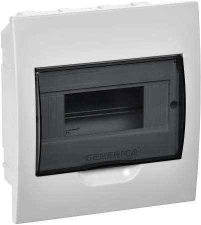Корпус пластиковый ЩРВ-П-8 черн. прозр. дверь IP41 GENERICA